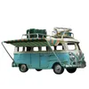 Decorative Objects Figurines Creative Gift Metal Crafts Distressed Retro Ornaments Iron Car Model Bus Home Decoration Vintage Accessories 230704