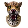 Realistyczna lateksowa maska lwa zwierzęca maska tygrysa dziki kot Leopard Cheetah Halloween maska lateksowa Party Cosplay L230704