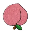 かわいいピンクハニーピーチフルーツ刺繍アイロンパッチ DIY アップリケ服ドレスカスタムデザイン 217 グラム