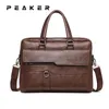 Aktentaschen Peaker Herren-Aktentasche für Dokumente, Leder, Luxusmarke, Herren-Business-Reisetasche, A4-Dokumenten-Organizer, Herren-Handtasche 230703