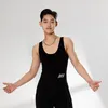 Stage Wear Sleeveless Deeep O Neck Tops Male Latin Dance Cloth For Men Dresses Competition Ballroom Dancing Costume YD86