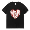 Camisetas Masculinas Mitski Heart Print T-Shirt Unissex Street Hip-hop Casal Moda T-shirt Moderna Manga Curta Algodão T-shirt Confortável Homens Mulheres Z230706