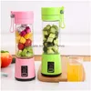 Frutas Vegetais Ferramentas Espremedor Elétrico Portátil 4 Liquidificador Recarregável Usb Pessoal 380Ml Espremedores Ao Ar Livre Drop Delivery Home Garden Dhe0E