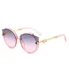 Lunettes de soleil Cadres Vintage Cat Eye Rond Femmes Version Coréenne Métal Sans Monture Gradient Lunettes De Soleil De Luxe Nuances UV400 230704