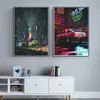 80's Steam Neon Light Tela Pittura Jdm Car Poster E Immagine Decorazione Estetica Golf Gtr Wall Art Animazione Auto Città Soggiorno Decor Regalo Per Amico w06