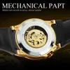 Orologi da polso WINNER Luxury Gold Skeleton Meccanico automatico es Tourbillon militare Sport da uomo Cinturino in pelle di marca superiore 0703