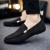 Business-Schuhe Business-Schuhe für Herren, modische Slipper, atmungsaktive Segeltuch-Sneaker, Slip-On, lässig, weich, bequem, rutschfest, zum Fahren, Schwarz, Grau, Z230705