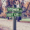 Gardiner utgång 420 skylt metall skylt vägg utgång retro gata plack tennskylt affischer rustik 4 x 16 tum dekor stoner ave roliga väggskyltar