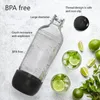 Vattenflaskor Zodamaker 1L Soda Carbonating PET-flaska Svartvit färg för buteljerad sommardrink