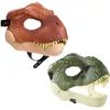 Horror Dinosaur Headgear Dragon Funny Dinosaur Mask Halloween Party Cosplay Open Mouth Latex Scared Mask Gifts L230704