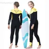 Wetsuits Drysuits Neopreen wetsuit voor kinderen met fleecevoering Warm houden 3,5 mm surfduikpak Jongens Scuba-pak uit één stuk Zwemkleding voor snorkelen HKD230704