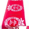 Table Runner Christmas Cotton Tablecloth Snowflake Elk Printed Red White Cartoon Xmas Household Desktop Decoration Drop Delivery Hom Dhoms