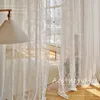 Cortinas cortina de renda francesa para sala de estar Branco de tule floral as persianas para o quarto cozinha de cortina cortina decoração de arco de casamento decoração