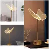 Butterfly Bordslampa USB Uppladdningsbar LED Nordic Flower Ambiance Nattljus Lyx Vardagsrum Skrivbord Dekor Sovrumsarmatur HKD230704