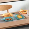 Plates Rectangle Snack Dishes Multipurpose Spit Bone Serving Trays With Handle For Salad Spaghetti Fruit