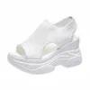 Comemore Femmes Sport Sandales Maille Casual Dames Chaussures Compensées 2022 Plate-Forme Slip-On Femme Sandalias Doux Fond Épais Blanc Mujer L230704