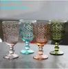 Europese groothandel 270 ml stijl emed gebrandschilderd glas wijnlamp dikke bekers 7 kleuren bruiloft decoratie geschenken gg0915