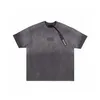 Designer modekläder tees tshirts kithge ksubi takewashed tee washable gammal låda kort ärm män och kvinnor lös tshirt cotto streetwear sportkläder toppar rock