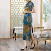 Ethnic Clothing Noble Dresses Women Cheongsam Dress Vintage National Bodycon Button Chineses Style Cocktail Elegant Fashion