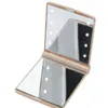 Lady maquiagem cosméticos dobrável portátil mini compacto espelho de bolso 8 luzes led lâmpadas espelhos venda quente presentes za2070 jrvev