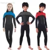 Wetsuits Drysuits 2,5mm Neopren Wetsuit Çocuklar için Termal Full Mayo Gençlik Surf Tüplü Dalış Takımı Sualtı Freediving Seti Kalın Plaj Giyim HKD230704