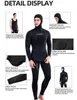 Wetsuits Drysuits demmet siyah 3mm wetsuit uzun kollu fisyon kapşonlu 2 adet neopren erkekler için dalgıç sıcak su geçirmez dalış kıyafeti tutun hkd230704