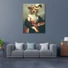 Ritratto di cane su tela Madame Vigee Lebrun Thierry Poncelet dipinto a mano di alta qualità Pub Bar Wall Decor