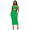 Basic Casual Dresses Women Designers Clothes 2023 Spring And Summer Wrapped Chest Long Maxi Dress Two Piece Set For Drop Delivery Dhg0F