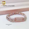 Bracelet à maillons cubains en Moissanite, bijoux personnalisés de 14Mm, chaîne bicolore en or Rose