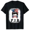 Dam T-shirts Pro America F.J.B American Flag Messy Bull T-shirt Damkläder Grafisk T-shirt