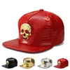 Cappellini da baseball Cool Uomo Donna Rivetto Teschio Parasole Berretto da baseball Sport estivo Protezione solare Hip Hop Punk Cappello imitazione pelle regolabile P52 230703