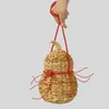 Evening Bags Funny Gourd-Shaped Straw Shoulder Crossbody For Women Handade Woven Handbags Summer Beach Small Purses Cute Travel Bag 2023