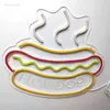 Lights Hot Dog على شكل Hamburger علامات Food Neon Light Up Night Pizza LED Sign Exclience Store Home Restaurant HKD230704