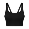 L-356 Nude Sense U Neck Bra Yoga Tops V-shaped Back Sports Bra Widened Hem High Strength Fitness Vest Shockproof Brassiere for Women