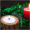 Planters Pots Stump Candle Holder Wooden Pillar Rustic Tree Wedding Valentine Home Decoration Succents Flowerpot 3 Pcs/ Lot Drop D Dhrig