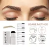 Ögonbrynsförstärkare One Step Eyebrow Stamp Shaping Kit Professionell Eye Brow Gel Stamp Makeup Ögonbrynsborstar Kit med återanvändbara ögonbrynsstenciler 230703