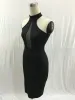 Sommer ärmelloses Midi-Bodycon-Cocktailkleid, rückenfrei, sexy Damenkleid, Club-Kleidung, elegante Mesh-Partykleider