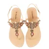 NEUE Sommer Frauen Strand Ferse Sandalen Dame Retro String Bead Schuhe Mujer Boho T-strap-Flops Diamant Eltern-kind-Slipper Plus Größe L230704