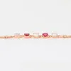 Gliederarmbänder MxGxFam (17,5 cm 2) 585 Roségold vergoldeter roter Zirkon für Damen Modeschmuck