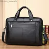 Briefcases Briefcases SCHLATUM Genuine Leather Briefcase Men Business Luxury Crossbody Bag Fashion Cowhide Shoulder Messenger Handbag 14 Inches Z230704