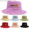 Sombreros de ala ancha Sombreros de ala ancha Sombreros de cubo PornHub Bob Sombreros de cubo Hombres Mujeres Algodón Gorras reversibles al aire libre Sombrero de pescador Chica Niño Chapeau Panamá Bob Sombrero Z230704