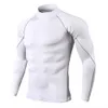 Heren T-shirts Bodybuilding Sport Slim Top Sneldrogend hardloopshirt Lange mouw Compressie Sportkleding Fitness Tight