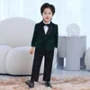 Suits Kids kadife ceket pantolon fotoğraf elbise yeni doğan bebek erkek 1 yıllık doğum günü takım elbise düğün performans partisi costumhkd230704