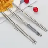 Chopsticks Exquisite Chinese Durable Flower Printed Silver Chop Sticks Tableware Reusable