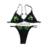 Stroje kąpielowe dla kobiet Seksowne bikini damskie Wzór czaszki Drukowanie Kostiumy kąpielowe Podkoszulki Figi Strój kąpielowy Push Up Wyściełane dwuczęściowe Zestaw brazylijskie stroje kąpielowe J230704