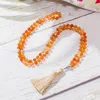 Chains 8mm Orange Onyx Bead Knotted Tasbih Prayer 99 Rosary Islamic Muslim Jewelry