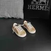 Zapatillas deportivas al aire libre en tono dorado con lentejuelas Old School Leather Girl's May Glitter Leather Star LowTop Sneakers Kids Leopard Shoes J230704