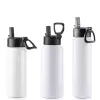 Sublimation Water Bottle Travel Flask Sports Mug 24oz Stainless Steel Wide Mouth Insulated Vacuum Cups