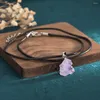 Pendant Necklaces Natural Black Tourmaline Rough Necklace Irregular Cylinder Stone Personality Jewelry