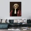 Portret hond canvas kunst de advocaat Thierry Poncelet schilderij handgemaakte hoge kwaliteit Pub Bar Wall Decor